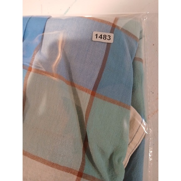 Toad&Co Womens XL Blue Teal Plaid Button Down Long Sleeve Shirt Flap Pockets - Picture 7 of 9